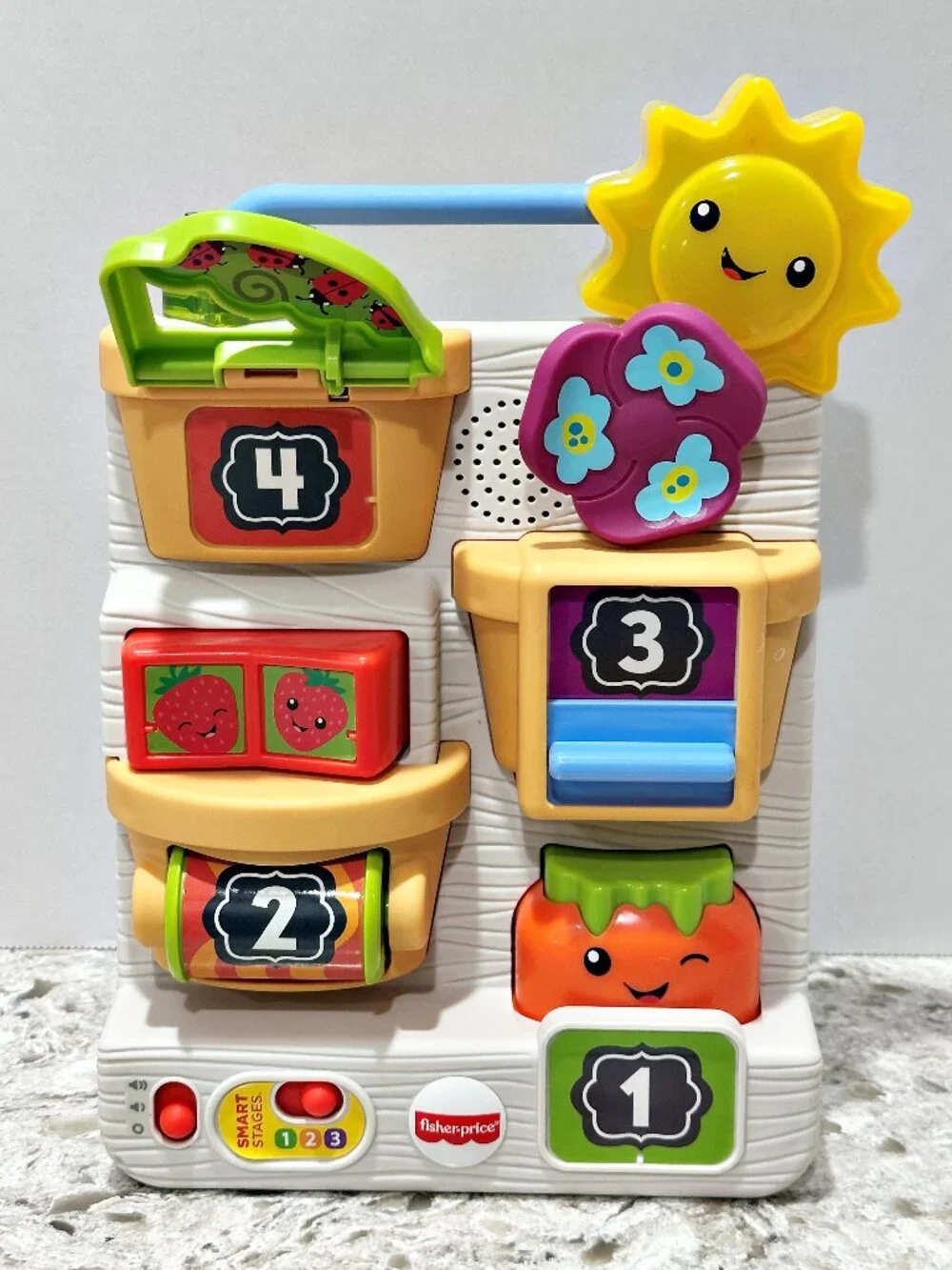 Fisher Price Laugh Learn Peek Play Busy Garden Smart Stages Interactive Toy MINT